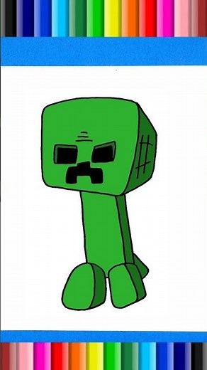 How to Draw Creeper Minecraft Easy #howtodraw #drawing #shorts #minecraft