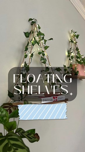 Wood Shelf with Leaf Hanging Decoration - Transform Your Living Room
