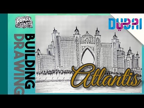 How to draw Atlantis,Dubai [building drawing]