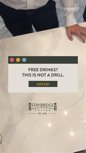 Here’s to weekday wind-downs done right. The Social is our take on happy hour—complimentary wine, beer, and bites served Monday through Wednesday evenings. It’s low-key, high-comfort, and just the right mix of unwind and well-poured. Another key to a great stay? One that earns rewards effortlessly. Become an IHG One Rewards member for free at IHG.com/JoinNow and start earning when you book. *Days and times vary by location | Staybridge Suites