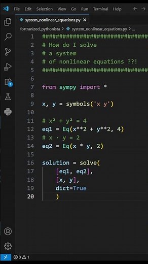 How do I solve a system of nonlinear equations #python