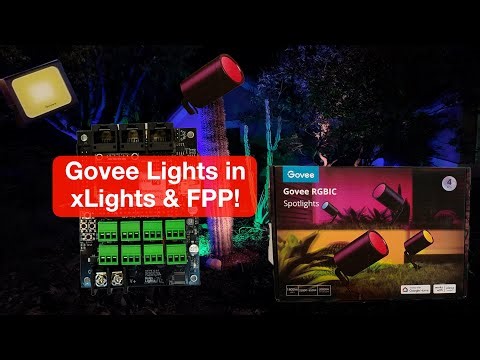 Govee Floodlights in Holiday Show using xLights and FPP