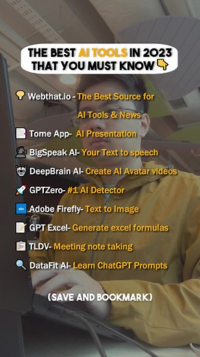The best AI tools in 2023 that you must know 🙌 #ai #aitools #websites #chatgpt #adamdigital #nocodetools