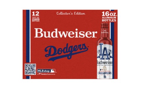 Dodgers World Series Champions Aluminum Bottle Part Of Budweiser's MLB Releases