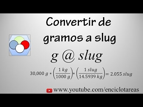 Convertir de gramos a Slug (g a slug)