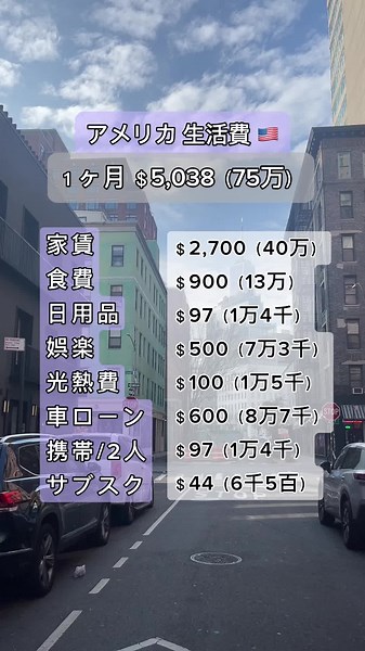 2人暮らし👫 食費〜娯楽はもっと削れるはず #生活費 #アメリカ #海外生活 #留学 #家賃