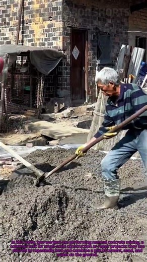 Workers Blend Materials by Hand for Small Construction Jobs #Construction #ConcreteWork #DIYBuild