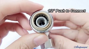 5PCS Angle Stop Valve, 1/2 x 3/8 Inch Compression Angle Water Shut Off Valve, Toilet Faucet Valve, Pushfit 1/4 Turn, No Lead Brass Push to Connect Plumbing Fitting for Copper, CPVC, PE-RT, PEX Pipe