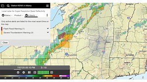 83K views · 122 reactions | Current radar imagery shows a line of showers + thunderstorms moving across the ADKs and into the western Mohawk Valley. These storms could produce a few instances of damaging winds and torrential rainfall this evening, but should weaken as they track east towards the Hudson Valley. | US National Weather Service Albany NY | Facebook