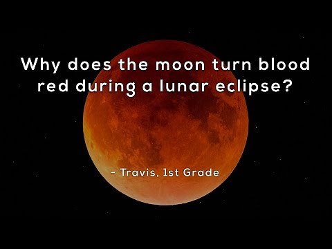 Why does the moon turn blood red during a lunar eclipse?
