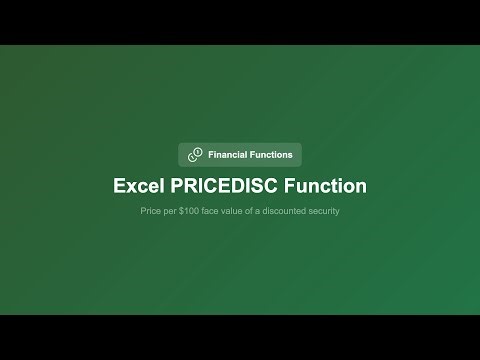 Excel PRICEDISC Function - Discounted Security Price