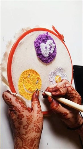 punch needle craft ||Making a Smile with Punch Needle