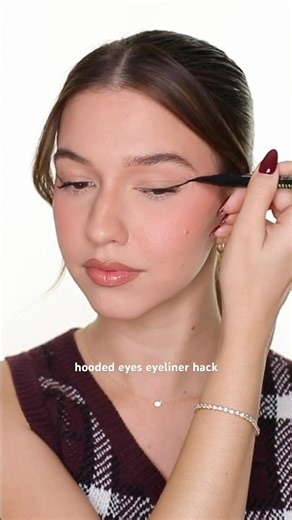 hooded eyes eyeliner hack 😱 #hoodedeyemakeup #hoodedeyes #eyelinermakeup