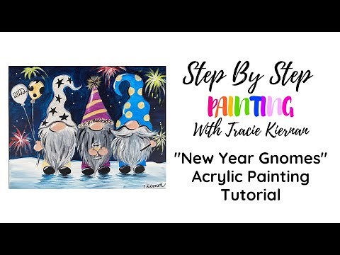 New Year Gnomes Acrylic Painting Tutorial For Beginners