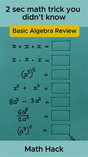 Basic Algebra Review ✍️ #algebra #learnmath #mathskills #tennisgame #mathstricks #knowledge