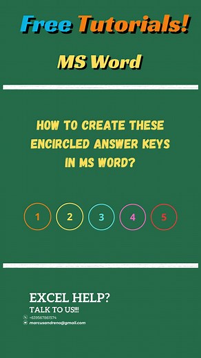 Want to add encircled numbers in your documents? It’s simple! In MS Word, you can easily convert regular numbers into encircled symbols by typing the number and pressing Alt X. Perfect for making lists, steps, or answer keys stand out! Try it now and make your documents more engaging. Follow for more tips! #Excel #exceltips #exceltutorial #exceltraining #msexceltips #freelancing #freelancer #msword | Marcus Andreno