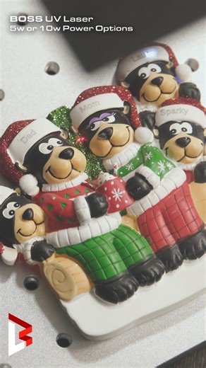 Boss Laser on Instagram: "🎄Bring your holiday ideas to life with precision that shines Our UV laser makes it easy to create personalized ornaments with crisp details—perfect for glass, acrylic, wood, and more. No burn marks, no warping… just clean engravings ready for gifting or selling. Whether you’re crafting for loved ones or leveling up your holiday product line, UV marking gives you the clarity and control to make every piece feel special. Buy the Boss UV Laser Marker: https://shop.bosslas