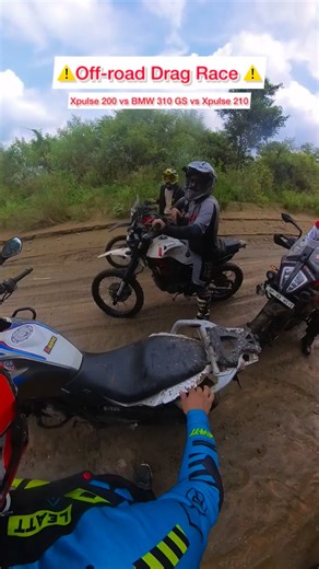 Rehan | Off-road drag race Xpulse 200 vs BMW 310 GS vs Xpulse 210 | Instagram