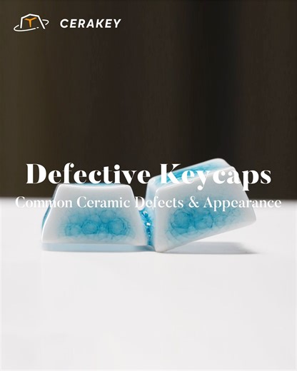 Cerakey on Instagram: "🎥 Behind the Scenes| Common Ceramic Defects & Appearance Throughout the production process, keycaps are vulnerable to a wide range of defects—over-firing, glaze runoff, blistering, pinholes, excessive clay-body shrinkage, color inconsistencies, and more. 😭 Given that there are so many potential failure points, we must map each defect to its specific production stage, thereby allowing for precise intervention at the source and targeted corrections. 💪