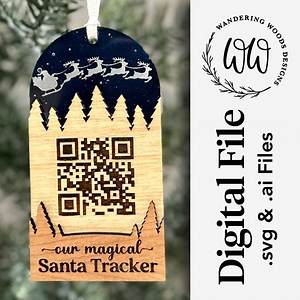 Santa Tracker QR Code Ornament SVG / Glowforge Laser Cut SVG Files / Personal & Commercial Use - Etsy