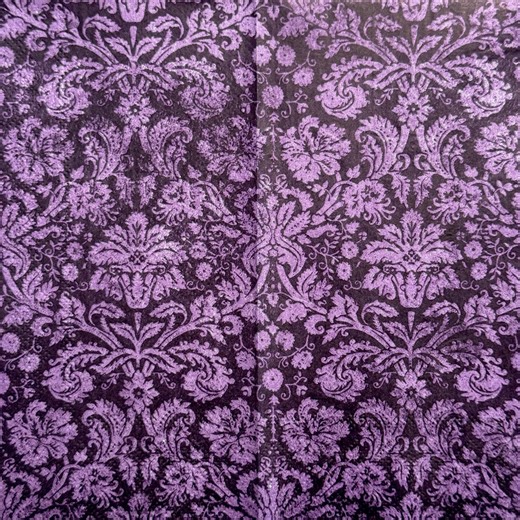 Purple Vintage Damask Napkin for Decoupage 16'', Elegant Floral Ornamental Pattern, Gothic Victorian Style for Halloween Wedding Decor Craft - Etsy