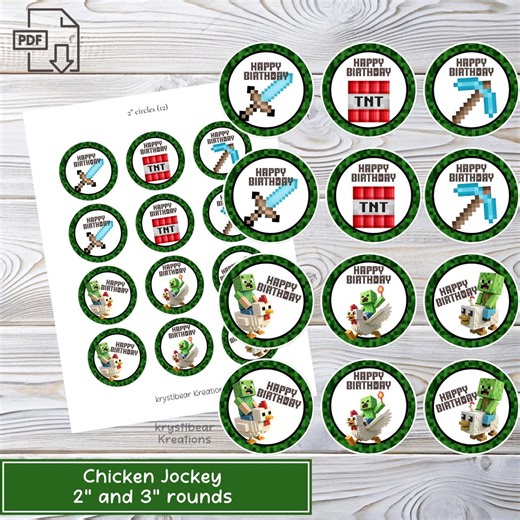 Chicken Jockey Printable Cupcake Toppers | PDF   PNG | - Etsy