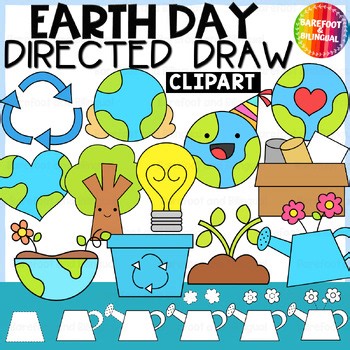 Earth Day Directed Drawing Clipart | Step-by-Step Earth Day Clip Art