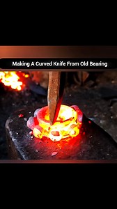 Making A Curved Knife From Old Bearing 🔪🔥 #blacksmith #forge #fyp #handmadeknife #usatastefactory | USA Taste Factory