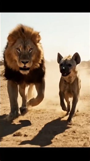Lion Chasing Hyena in the Desert | Intense Wildlife Hunt