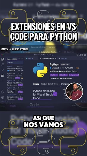 Cap 5 | Extensiones para visual studio code y python #programar #holamundo #python #software