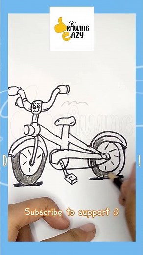 How to Draw a Bicycle | Easy Drawing Tutorial for Kids | Drawing Eazy