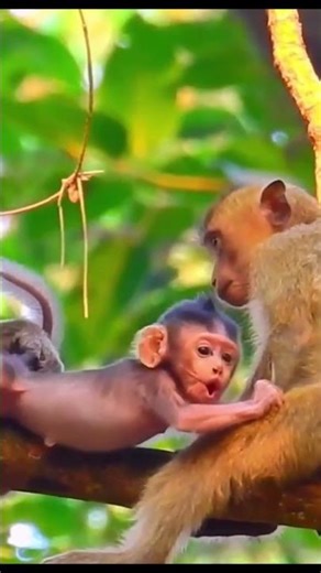 Monkey species: Even the attentive nanny couldn't stop the baby monkey from missing its mother.