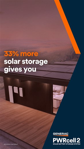 Living in CA? Don't let outages interrupt your day. With 33% more storage capacity, PWRcell 2 Solar Battery Storage offers longer backup during an outage than other leading brands. | Generac | Facebook