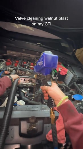 Valve cleaning walnut blast on my GTI. Dont forget to do valve cleanings on all your GDI engines folks #mechanic #valvecleaning #vw #gti #carbonbuildup | Engine Brake Valve