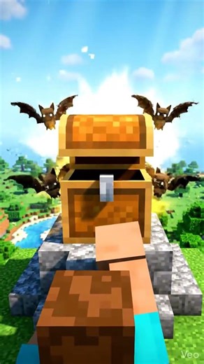 Bị dơi troll bạn gương báu phát sáng #funny #minecraft