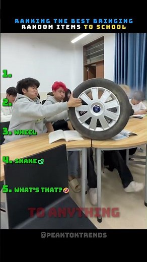 Ranking The Best Bringing Random Items To School(PT.3)🤣🤣🤣 #ranking #funny #trending #viral#random