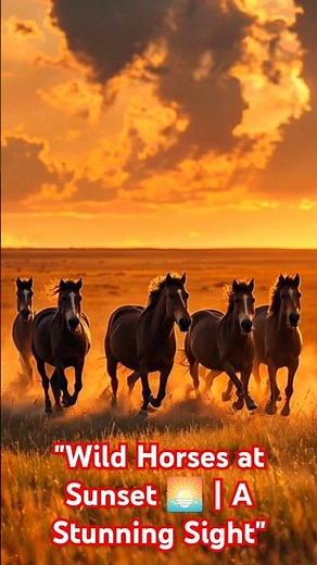 Majestic Wild Horses Running at Sunset | Nature's Beauty in Motion