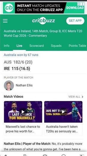 JOSH INGLIS ,MARCUS STOINIS,NATHAN ELLISH,ADAM JAMPA, BATTING AND BOWLING STORM 67 run win australia