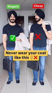 The easiest & most elegant coat wearing hack. . #coat #hack #stylehacks #fashiontips #fashiontipsformen | Santwinder Singh Waraich