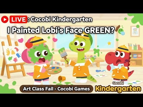 🔴 LIVE: Cocobi Kindergarten I Painted Lobi's Face GREEN?! 🎨🤢 Art Class Fail - Cocobi Games