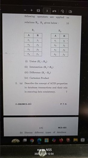 MCS-023 DBMS Important Questions | MCA/BCA June 2025 Exam #Shorts