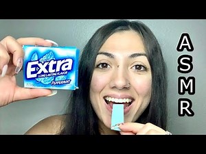 ASMR Gum chewing + soft bubble popping + tapping & scratching *satisfying*