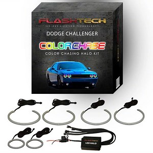 Flashtech Challenger ColorChase External Waterproof LED Halo Headlight and Fog Light Kit; RGB DO-CL0814-CCHF-WPE (08-14 Challenger) - Free Shipping