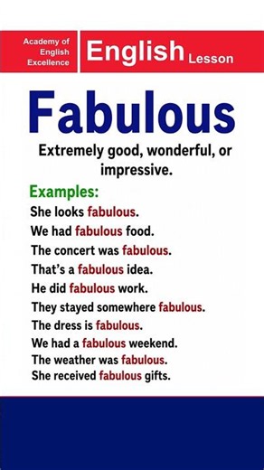 Fabulous Meaning | Beginners to Advanced Level | Academy of English Excellence #english