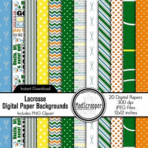 Lacrosse Scrapbook Paper: Digital Lacrosse Paper Backgrounds & Clipart (digital Download) - Etsy