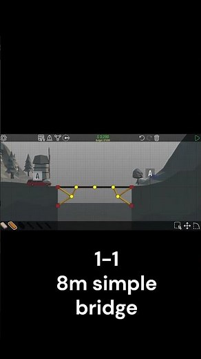 Poly Bridge 1-1 | 8m simple bridge