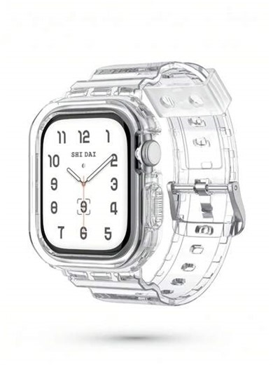 1 pièce Bracelet de montre transparent compatible avec Apple Watch 38mm 40mm 41mm 42mm 44mm 45mm 46mm 49mm, Boîtier en une pièce avec bracelet, Étui de protection de montre transparent compatible avec Apple Watch Series Ultra 11 10 9 8 7 SE3 6 5 4 3 2 1, Bracelet de montre transparent cristal clair, Accessoire de bracelet de montre mode, Protecteur d'écran de montre, Bracelet de montre intelligent transparent, Compatible avec Apple Watch | SHEIN