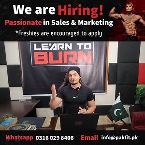 4.9K views · 184 reactions | Pakfit, is looking for energetic individuals who are eager to learn and grow in a dynamic, fast-paced environment. Fresh young boys are encouraged to apply. Share your Resume / CV at info@pakfit.pk keep in cc omarbilalahmad1@gmail.com Whatsapp 03160298406 | Learn to Burn Powered by PakFit | Facebook