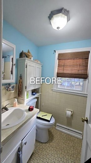 Small bathroom… BIG transformation 👀✨