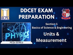 DDCET Exam Preparation| Physics| Ch-1 SI Units & Measurements| DDCET study material | MCQs